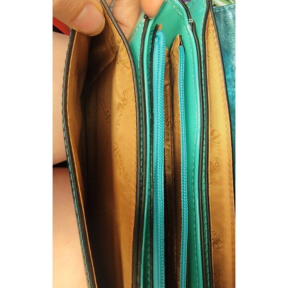 Brangio (Italy) Metallic Crossbody Bag With Chain Strap & Multiple Compartments - Picture 5 of 6